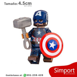 Capitán América con Mjolnir - Minifigura - Avengers