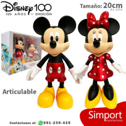 Mickey y Minnie articulable - 20 cm - Disney 100 años