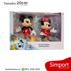 Mickey y Minnie articulable - 20 cm - Disney 100 años
